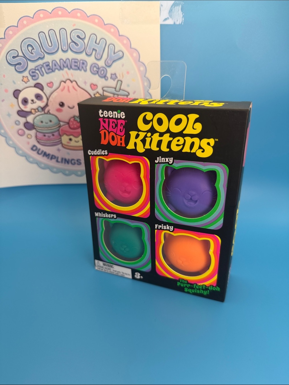 Teenie Nee Doh Cool Kittens Squishy Toy Set - Pink, Purple, Green, Orange